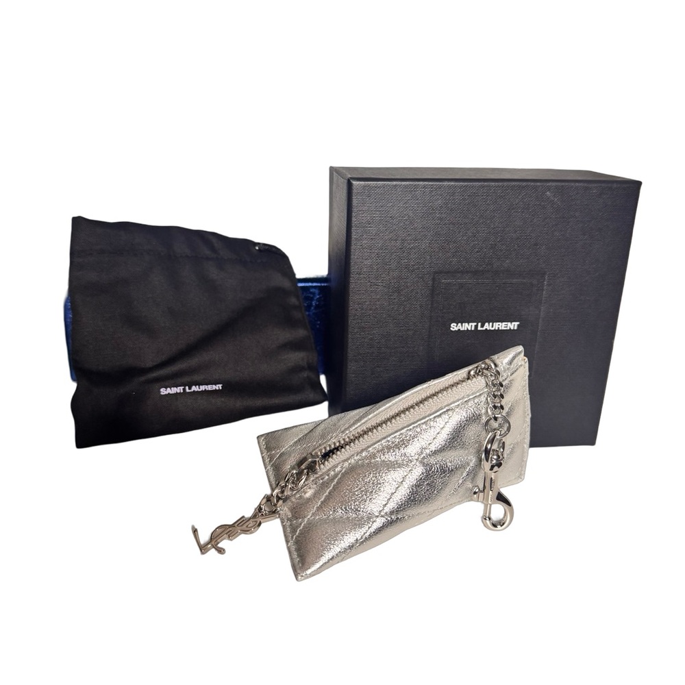 Saint Laurent Silver Argento Berlingo Leather Charm